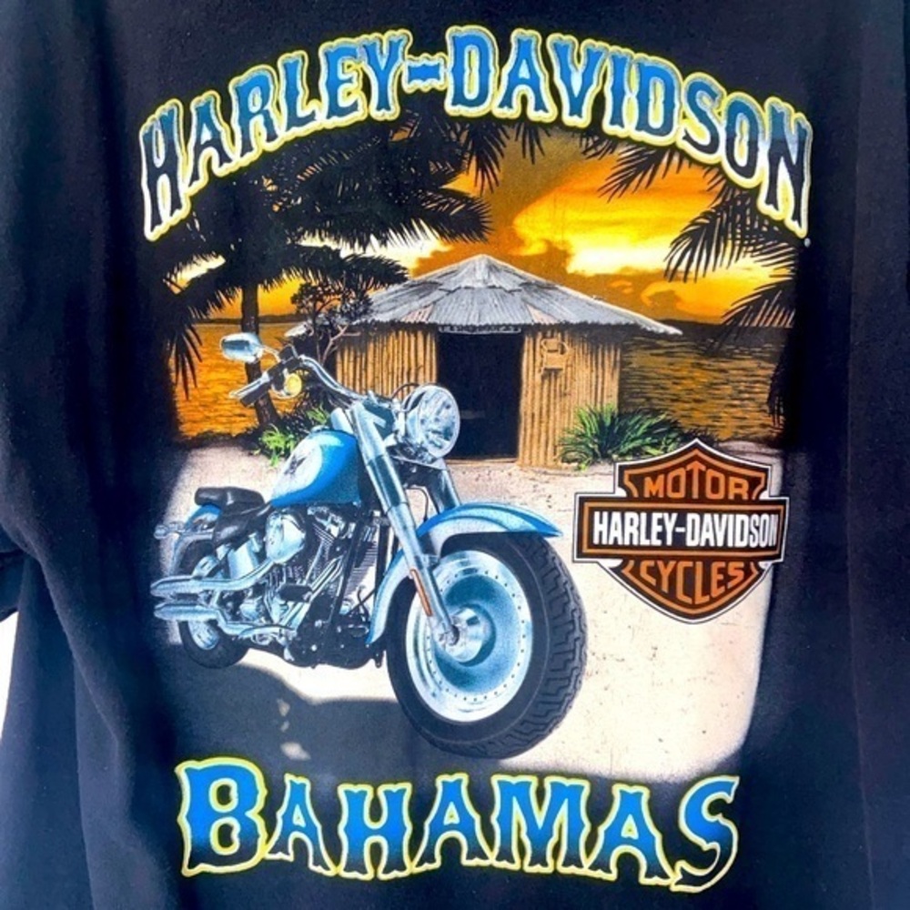 Harley Davidson XL Motorcycle Biker T-Shirt Bahamas Great